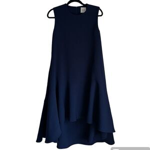 EDIT SIZE S NAVY BLUE HI-LOW ASYMMETRICAL DRESS SLEEVELESS